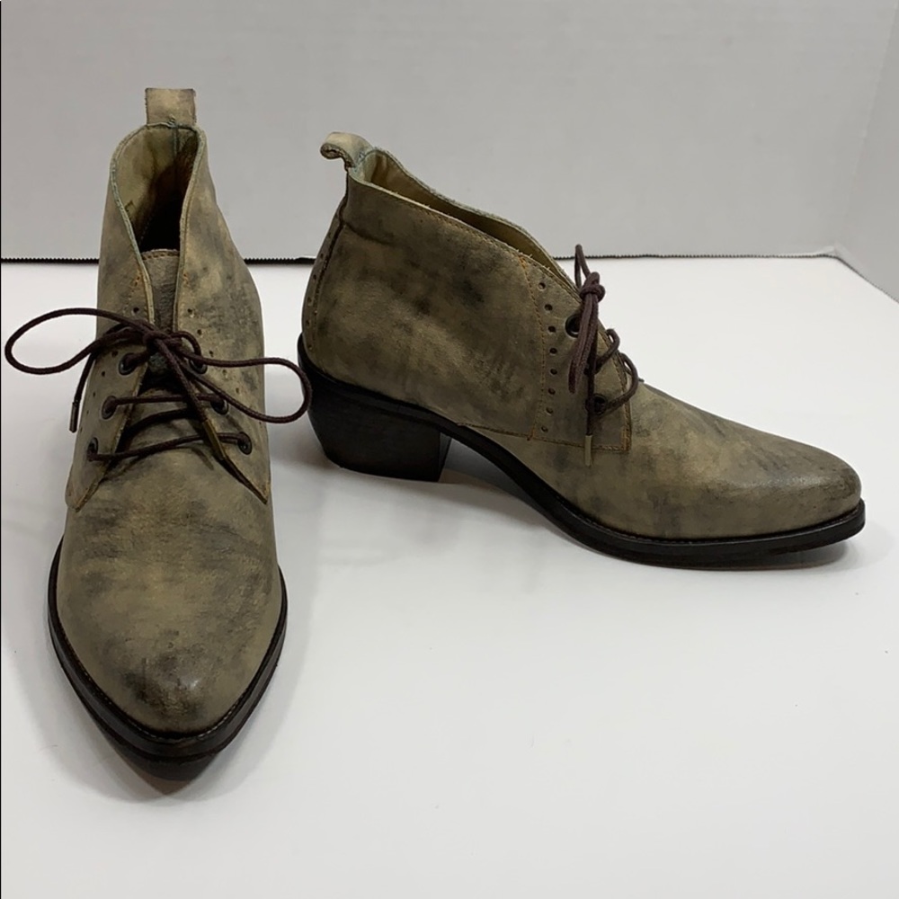 Dkode distressed leather lace up booties size 37